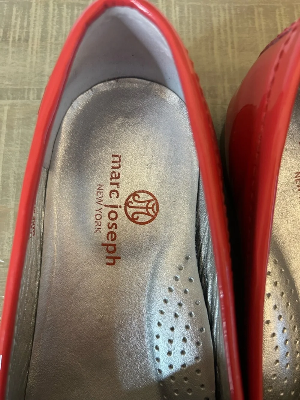 Marc Joseph New York East Village Red Patent Leather Penny Loafers, Size 9.5 - Picture 10 of 12